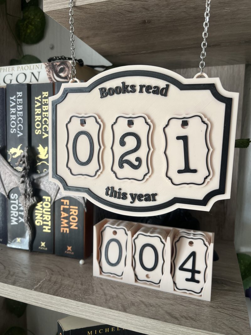 Books Read Counter 3D Printed Dual Colour